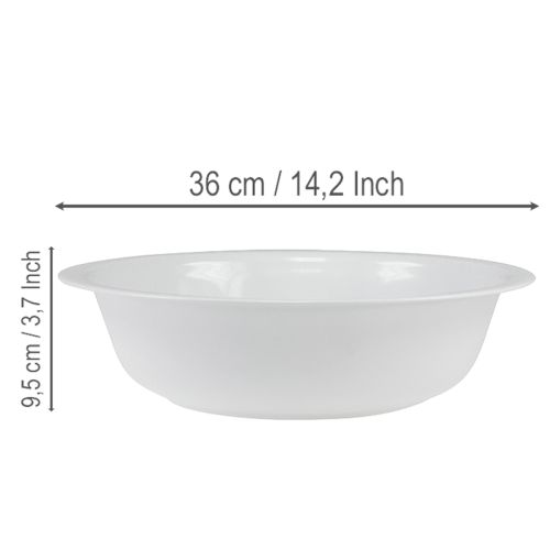 Produkt Miska metalowa, biała, wygląd emalii, Ø36cm, wys.9,5cm