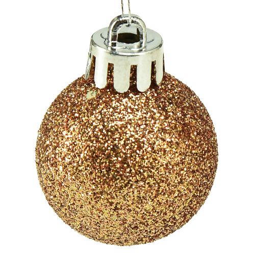 Produkt Mini bombki choinkowe brąz niełamliwe Ø3cm W3,5cm 14szt