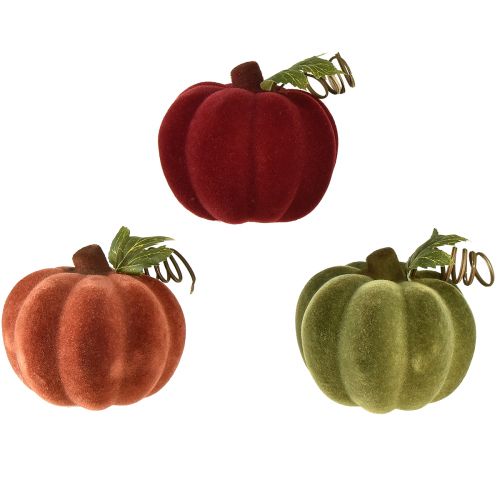 Produkt Mini dekoracja dyniowa flokowana – mix jesiennych barw 9,5cm 3 szt