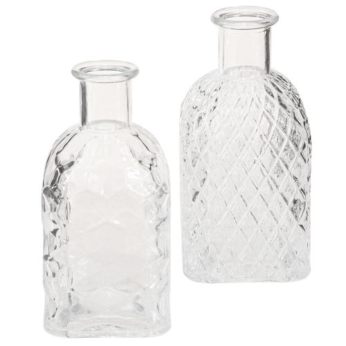 Floristik24 Mini wazony kwadratowe szklane butelki dekoracyjne wys. 13cm 4szt