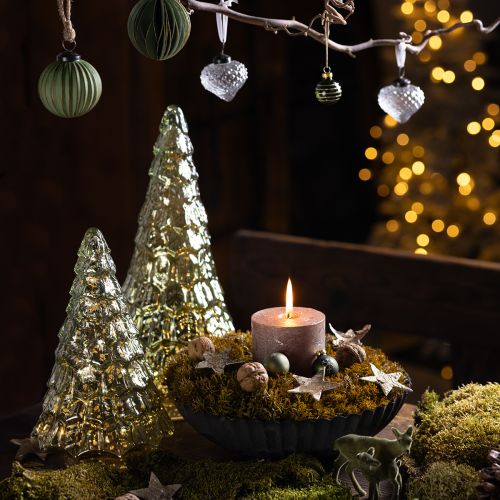 Floristik24 Mini choinka z oświetleniem LED zielono-złota 28cm