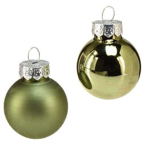Floristik24 Mini bombki choinkowe szkło zielone mix Ø2,5cm 22 szt