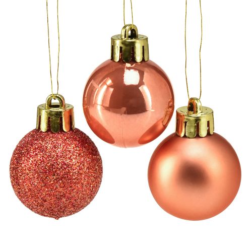 Produkt Mini bombki choinkowe pomarańczowe niełamliwe Ø3cm 14szt