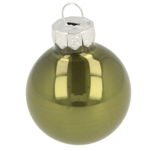 Produkt Mini bombki choinkowe szklane zielono-srebrno-szare Ø3cm 22szt