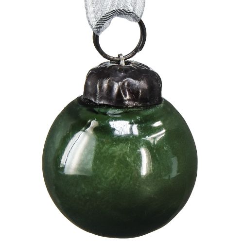 Produkt Mini bombki świąteczne Kulki szklane zielone Ø3cm 18 sztuk w szklance