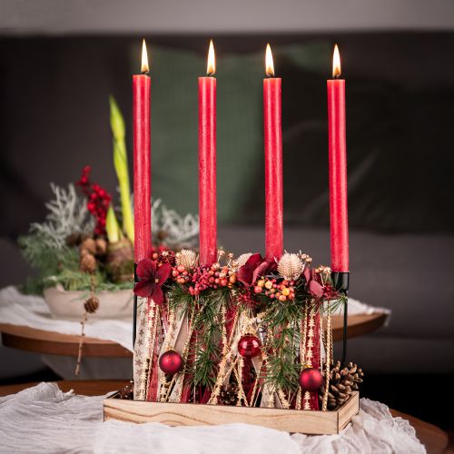 Produkt Mini bombki świąteczne czerwone mix prawdziwe szkło Ø3cm 9 szt