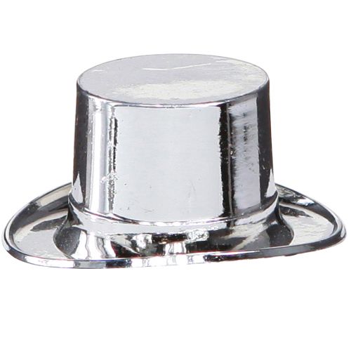 Floristik24 Mini cylinder, dekoracja sylwestrowa, dekoracja stołu na Nowy Rok srebrna wys. 2,5 cm dł. 5 cm 9 szt.