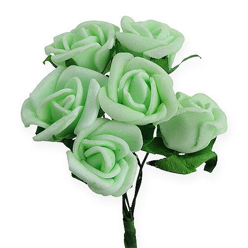 Floristik24 Mini różyczki piankowe Ø2,5cm zielone 72 szt