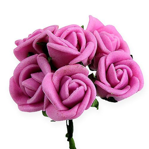 Floristik24 Mini Róże piankowe Ø 1,5cm jasnofioletowe 72szt