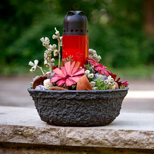 Produkt Oasis Czarna Biolit Miska na rośliny Miska na kwiaty Czarna Ø26cm