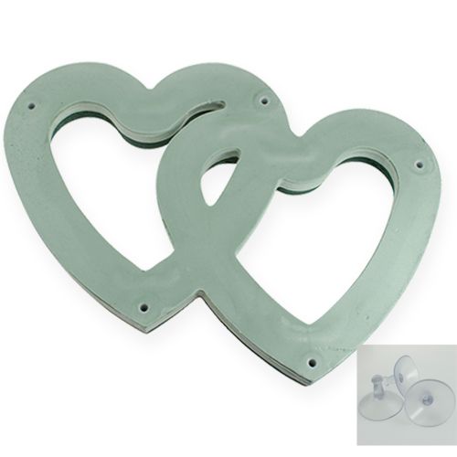 Produkt Duo serce z mokrej pianki kwiatowej 37cm z przyssawką 2 sztuki