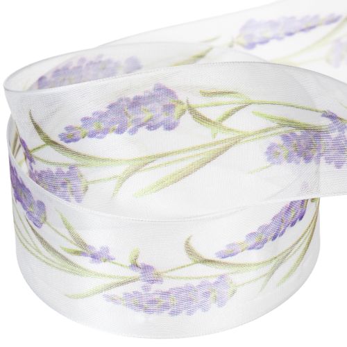 Produkt Wstążka organza, wstążka szyfonowa, wstążka ozdobna, lawenda, 40mm, 20m