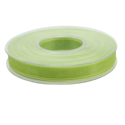 Floristik24 Wstążka z organzy jasnozielona 15mm 50m