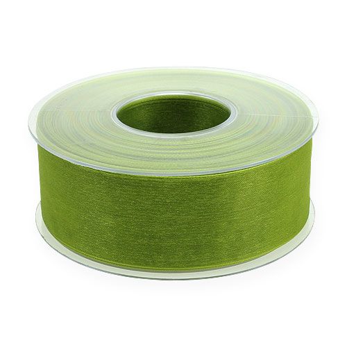 Produkt Wstążka z organzy zielona wstążka prezentowa pleciona oliwkowa 40mm 50m
