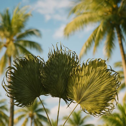 Produkt Dekoracja z liści palmowych do egzotycznych aranżacji i dekoracji stołu, 5 szt.