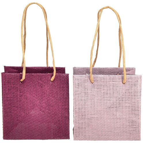 Floristik24 Torby upominkowe papierowe z uchwytami bordowo-różowe 12x12cm 8 szt