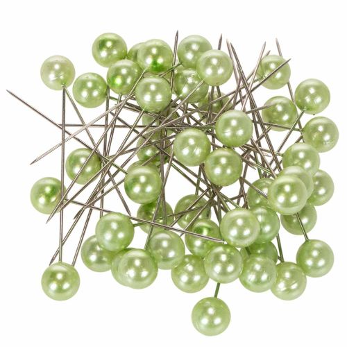 Szpilki z główką perłową, zielone jabłko, Ø10mm, 60mm kupić | Floristik24.pl