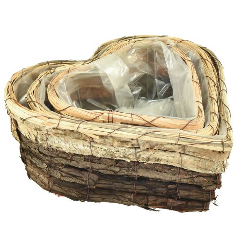 Produkt Drewniana miska na rośliny w kształcie serca, 3 kolory, 30/26/20,5 cm, 3 sztuki