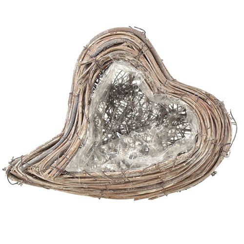 Roślinne serce rattanowe winorośl naturalna biała 20cmx24cmx6cm