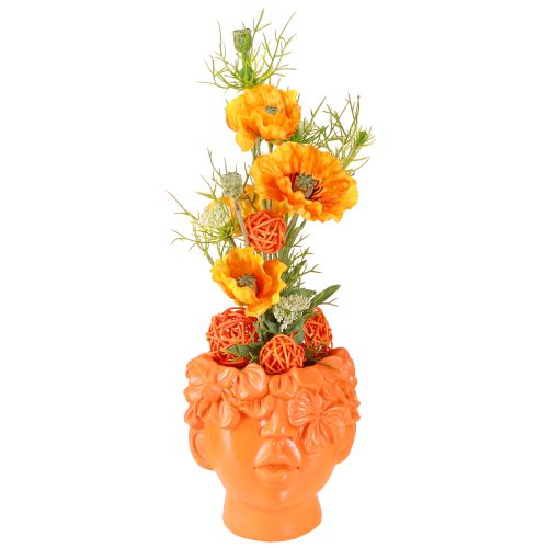 Produkt Doniczka Plant Head Plant Bust Pomarańczowa 13,5×13×14 cm