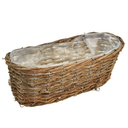 Floristik24 Kosz na rośliny Kosz owalny, winorośli, naturalna miska na rośliny L30cm