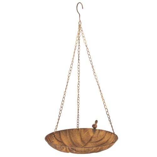 Dekoracyjna miska wisząca, dekoracja ogrodowa, kolor rdzy, Ø31cm, dł.62cm kupić | Floristik24.pl