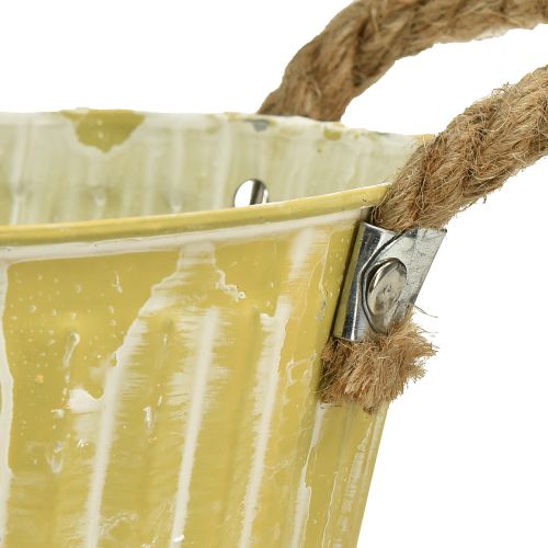 Floristik24 Miska na rośliny Doniczka owalna z uchwytem żółto/zielona/różowa 27cm 3szt