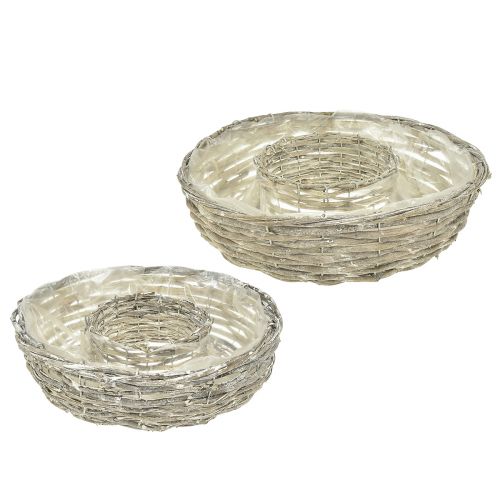 Produkt Miska na rośliny Pierścień na roślinę z naturalnej białej wierzby Ø35/30cm, zestaw 2 szt