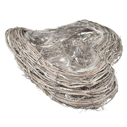 Produkt Miska na rośliny rattanowa zakrzywiona naturalna biel 30x35cm 2szt