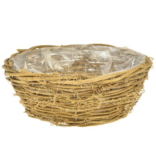 Floristik24 Miska na rośliny miska okrągła winorośli naturalna Ø23cm W9,5cm