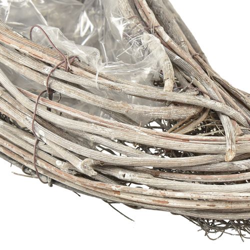 Produkt Miska na rośliny fala rattanowa naturalna biała 40x14x6cm 2szt