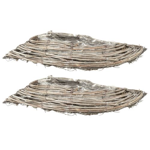 Produkt Miska na rośliny fala rattanowa naturalna biała 40x14x6cm 2szt