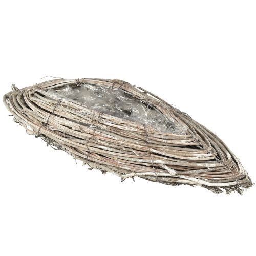 Floristik24 Łódki roślinne rattanowe winorośle naturalne białe 40x13cm 2szt