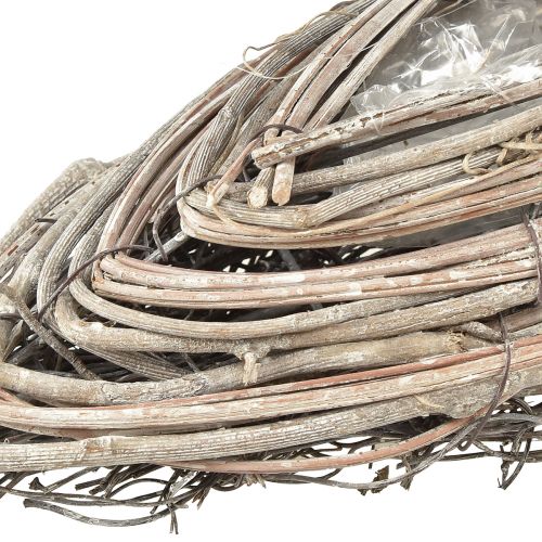 Produkt Łódki roślinne rattanowe winorośle naturalne białe 40x13cm 2szt