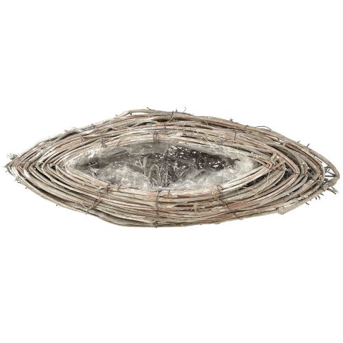 Produkt Łódki roślinne rattanowe winorośle naturalne białe 40x13cm 2szt
