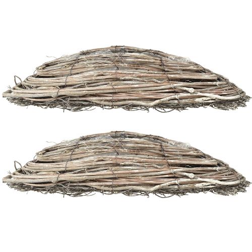 Produkt Łódki roślinne rattanowe winorośle naturalne białe 40x13cm 2szt
