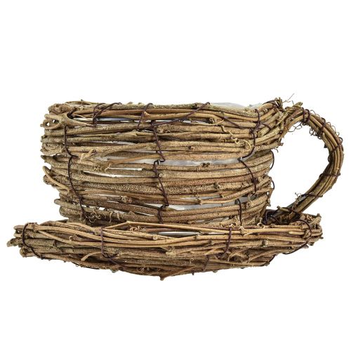 Produkt Kubek na roślinę z talerzem donica winorośli naturalny Ø19cm W9cm