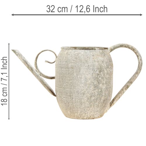 Stara metalowa doniczka/konewka, antyczna ozdoba ogrodowa, 32x10,5x18 cm | Floristik24.pl