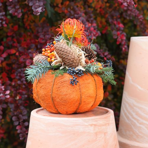 Produkt Doniczka z dynią, pomarańczowo-żółto-zielona, sizalowa, Ø21cm, wys. 12cm