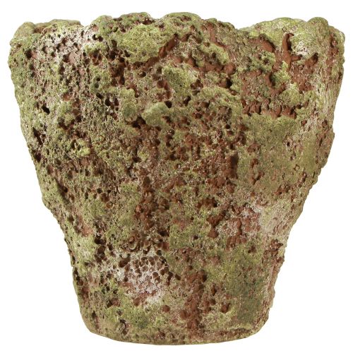 Produkt Rustykalna donica doniczkowa zielonobrązowa Ø21cm W19,5cm