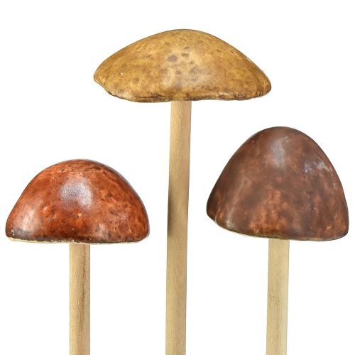 Produkt Grzyby dekoracyjne na patyku, brązowe 5,5cm - jesienna dekoracja ogrodu i salonu - 6 szt