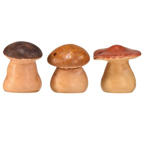Produkt Wesołe figurki grzybów z twarzami - różne odcienie brązu, 6,5 cm - zabawna dekoracja do ogrodu i domu - 3 szt.