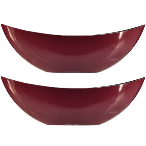 Produkt Nowoczesna miska półksiężycowa w kolorze ciemnoczerwonym wykonana z tworzywa sztucznego 39 cm - uniwersalna do dekoracji - 2 sztuki