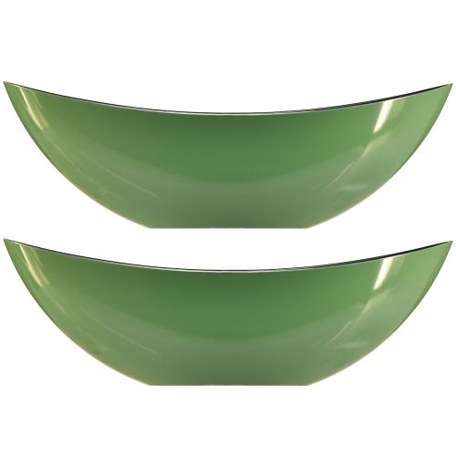 Produkt Nowoczesna miska w kształcie półksiężyca w kolorze zielonym wykonana z tworzywa sztucznego 39 cm - uniwersalna do dekoracji - 2 sztuki