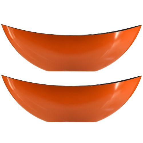 Produkt Nowoczesna miska łódkowata w kolorze pomarańczowym – 39 cm – uniwersalna do dekoracji i sadzenia – 2 sztuki