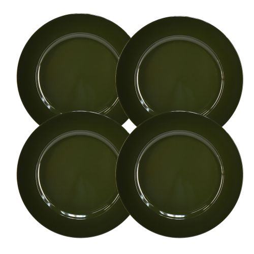 Produkt Eleganckie, ciemnozielone talerzyki plastikowe 28 cm 4szt