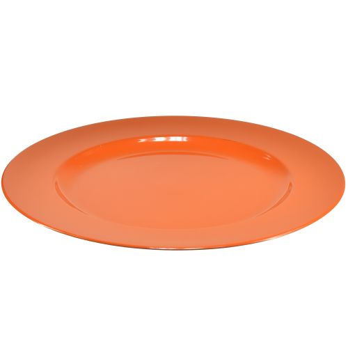 Produkt Pomarańczowe plastikowe talerze – 28 cm – idealne na przyjęcia i dekoracje – opakowanie 4 szt