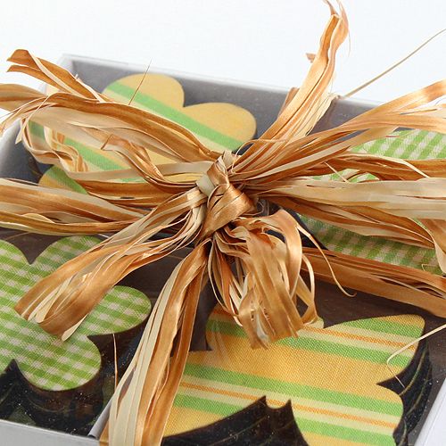 Floristik24 Wstążka rafia bicolor złoty kremowy 200m