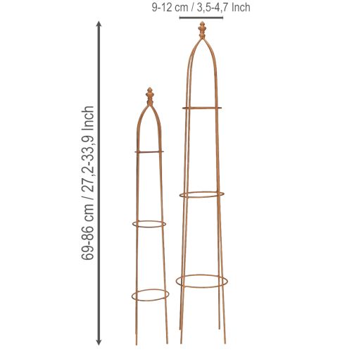 Produkt Krata metalowa w kolorze rdzy obelisk 69/86 cm zestaw 2 szt.