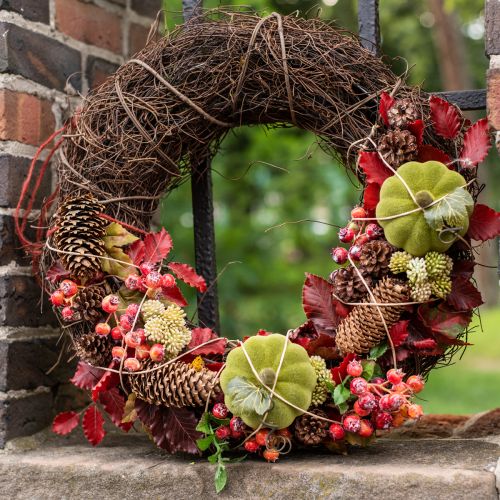 Produkt Wieniec winorośli ciemnobrązowy wianek do dekoracji ścian naturalny wieniec drewniany Ø35cm